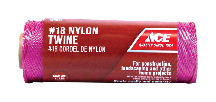 Ace #18 Pink Twisted Nylon Twine, 525 ft