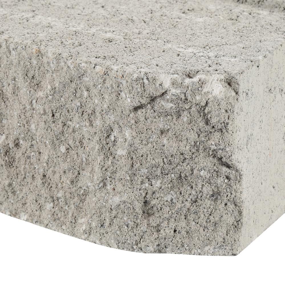 4 in. x 11.75 in. x 6.75 in. Pewter Concrete Retaining Wall Block - Super Arbor