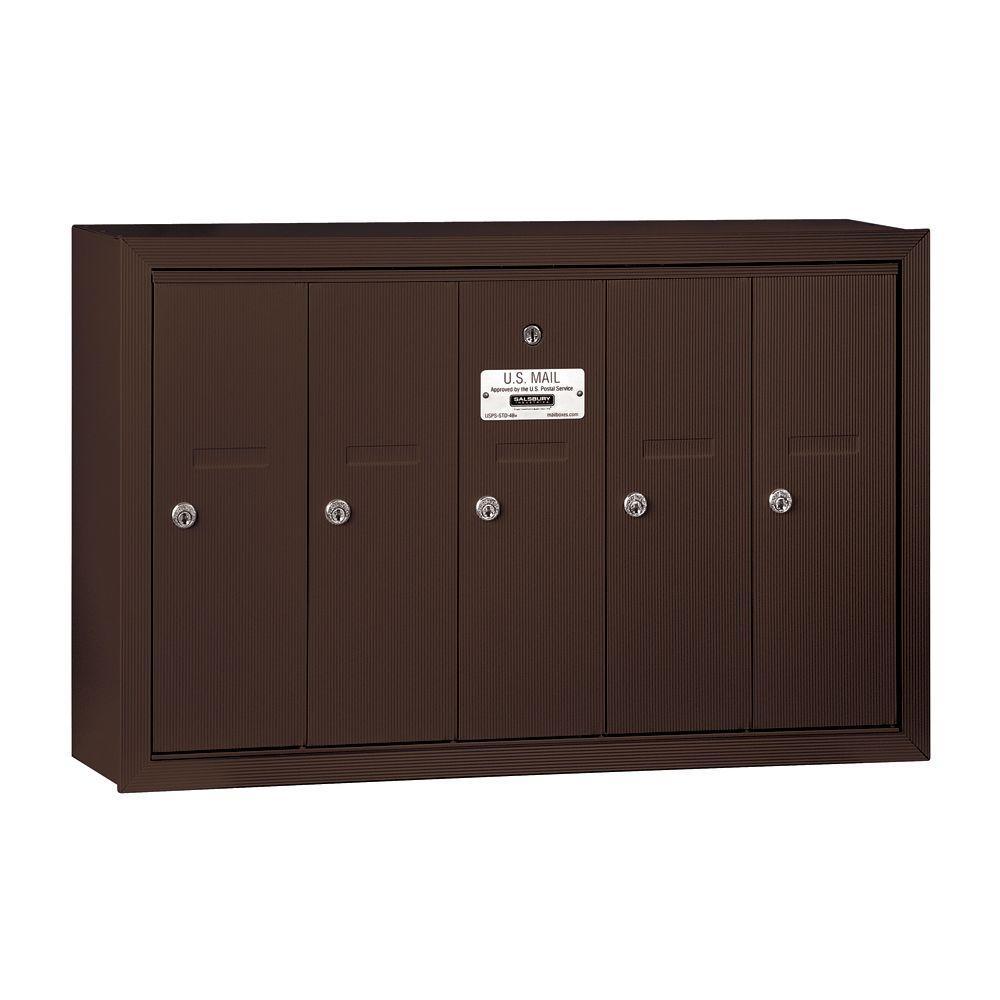 3500 Series Aluminum Surface-Mounted Private Vertical Mailbox with 5 Doors - Super Arbor