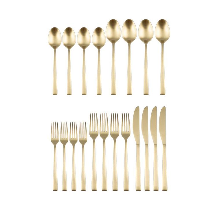Spark Champagne Satin 18/0 20-Piece Flatware Set (Service for 4)