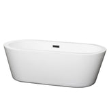 Mermaid 60 in. Acrylic Flatbottom Bathtub in Black with Matte Black Trim - Super Arbor