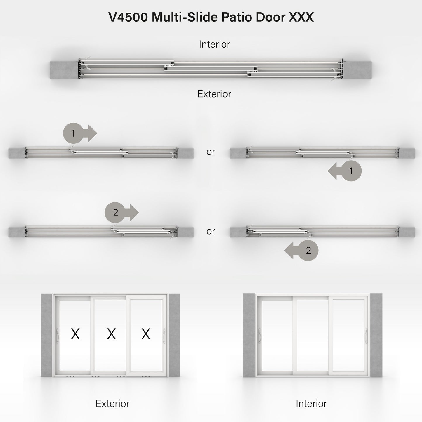 JELD-WEN 177-in x 80-in Vinyl Sliding, Universal reversible – additional view 5
