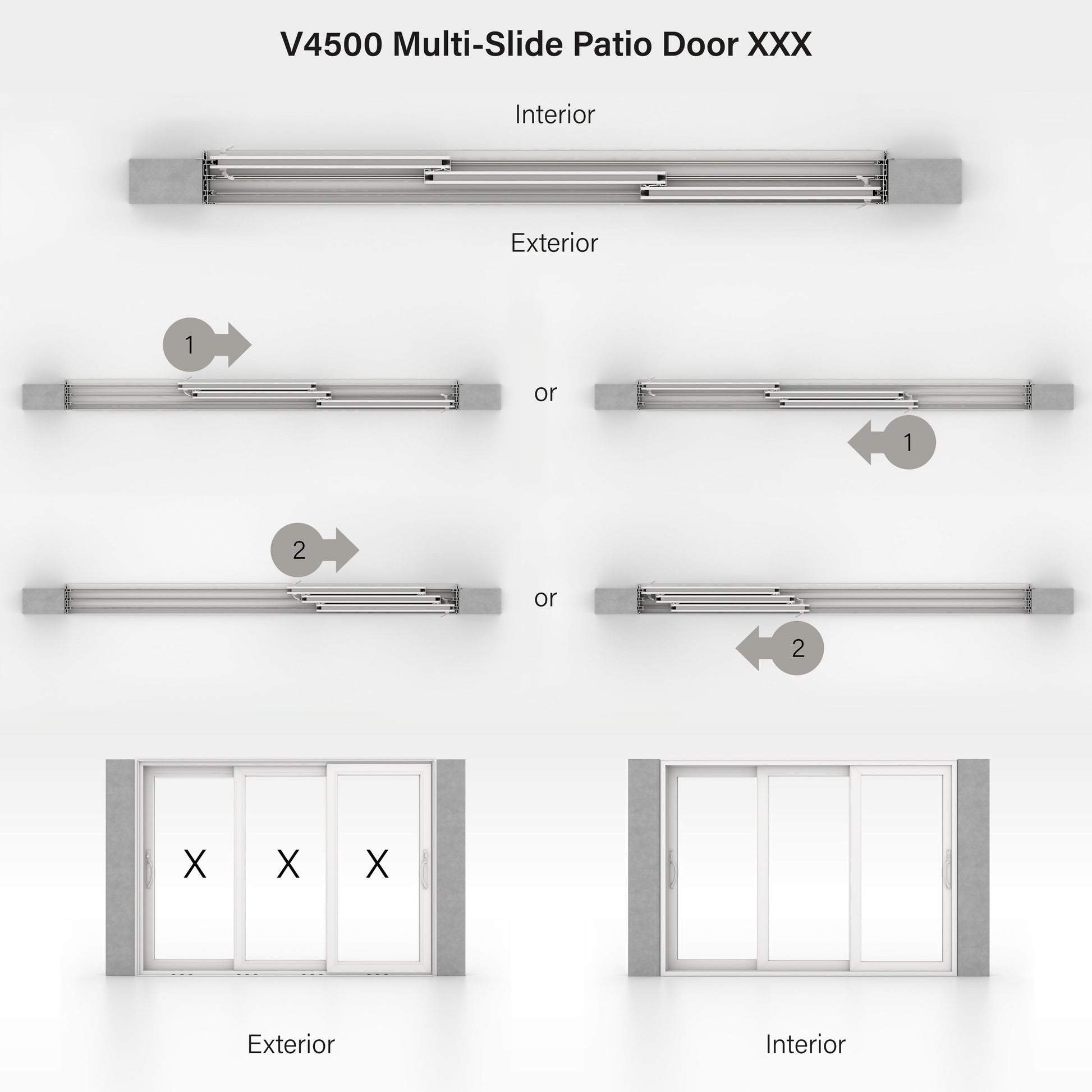 JELD-WEN 177-in x 80-in Vinyl Sliding, Universal reversible – additional view 5