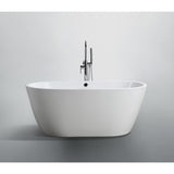 Genoa 59.04 in. Acrylic Flatbottom Non-Whirlpool Freestanding Bathtub in Glossy White - Super Arbor