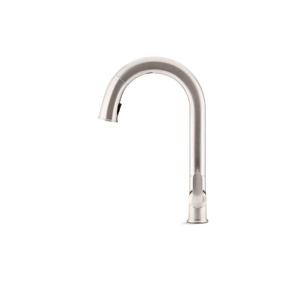 Sensate Single-Handle Touchless Pull Down Sprayer Kitchen Faucet in Vibrant Stainless with DockNetik and Sweep Spray - Super Arbor