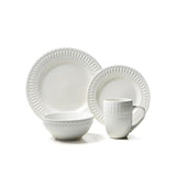 16-Piece Casual Off White Stoneware Dinnerware Set (Service for 4)