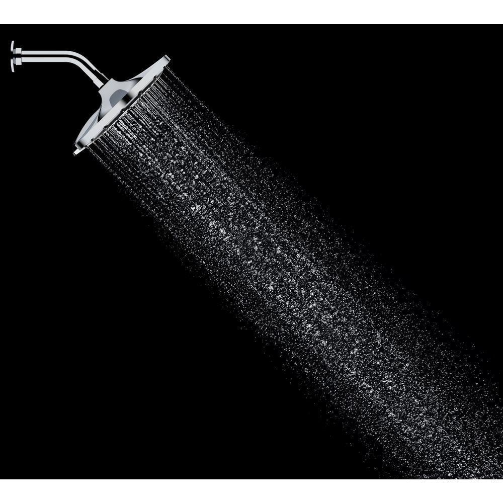 Recharge 6-Spray 9.1 in. Single Wall Mount Fixed Shower Head in Polished Chrome - Super Arbor