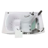 Elite 52 in. Acrylic Walk-In Whirlpool Bathtub in White with Right Door, 2-Piece Fast Fill Faucet and 2 in. Dual Drain - Super Arbor