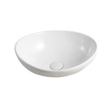 Elanti Oval Vessel Bathroom Sink in White