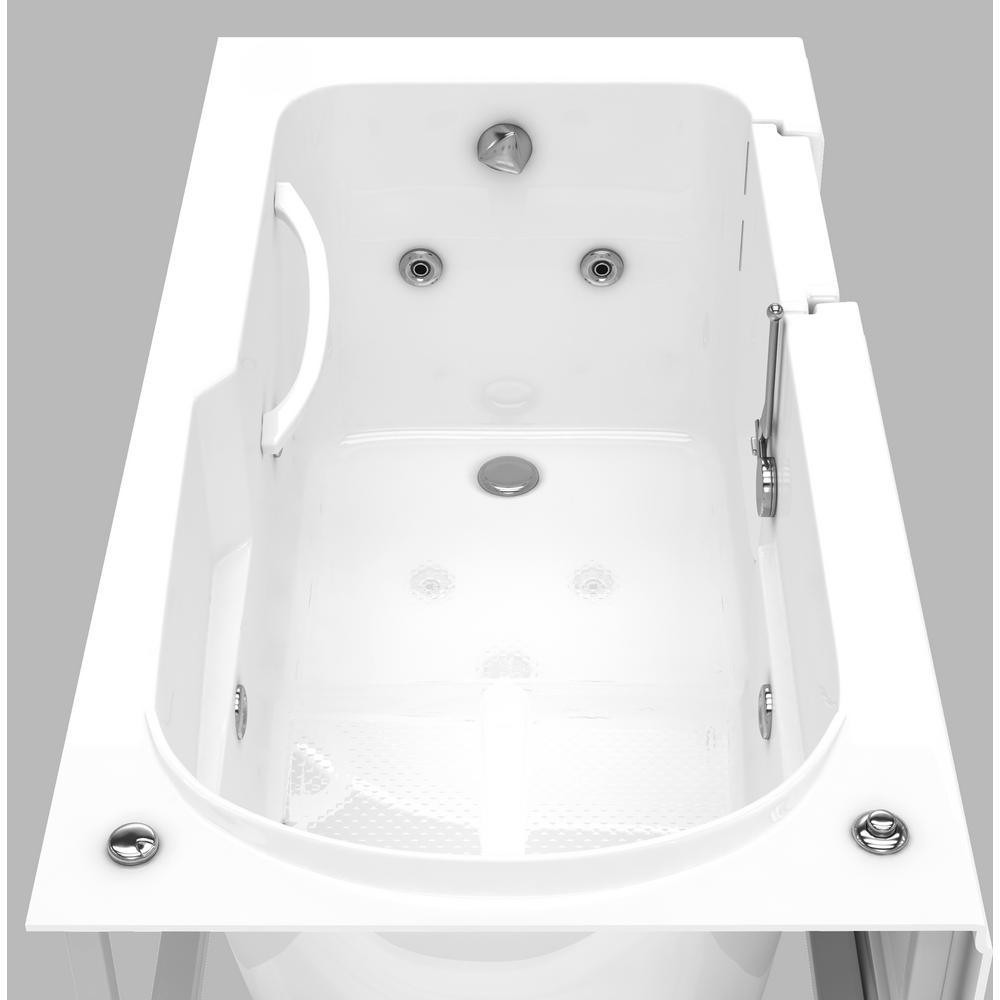 Nova Heated Step-In 5 ft. Walk-In Whirlpool Bathtub in White with Chrome Trim - Super Arbor