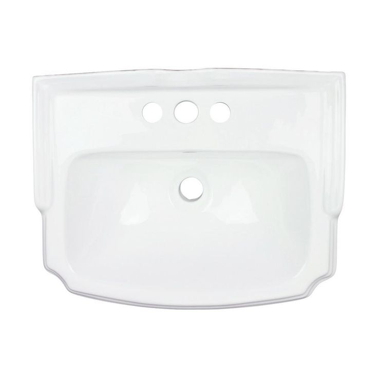 Cloakroom 19 in. Pedestal Combo Bathroom Sink in White with Overflow