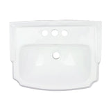 Cloakroom 19 in. Pedestal Combo Bathroom Sink in White with Overflow