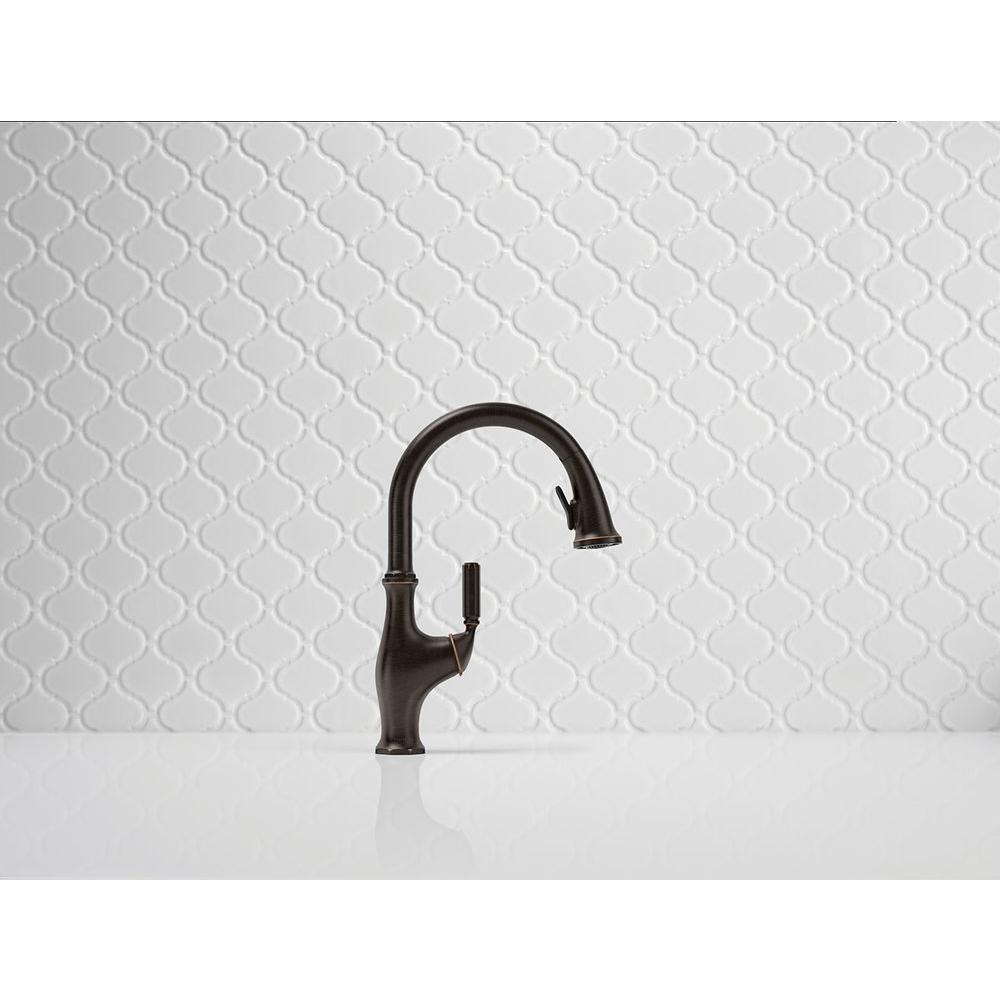 Worth Single-Handle Pull-Down Sprayer Kitchen Faucet in Oil Rubbed Bronze - Super Arbor