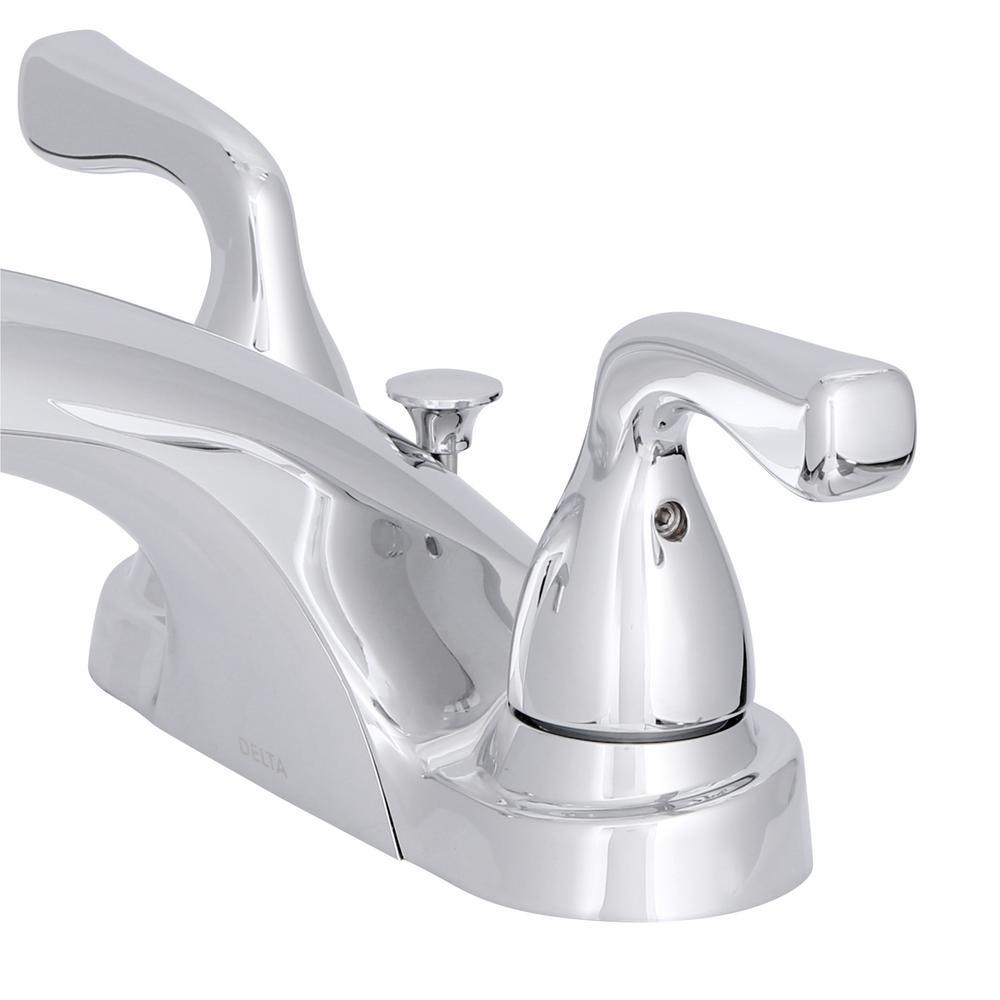 Foundations 4 in. Centerset 2-Handle Bathroom Faucet in Chrome - Super Arbor