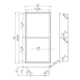 12 in. x 24 in. x 4 in. Niche in Polished Stainless Steel - Super Arbor