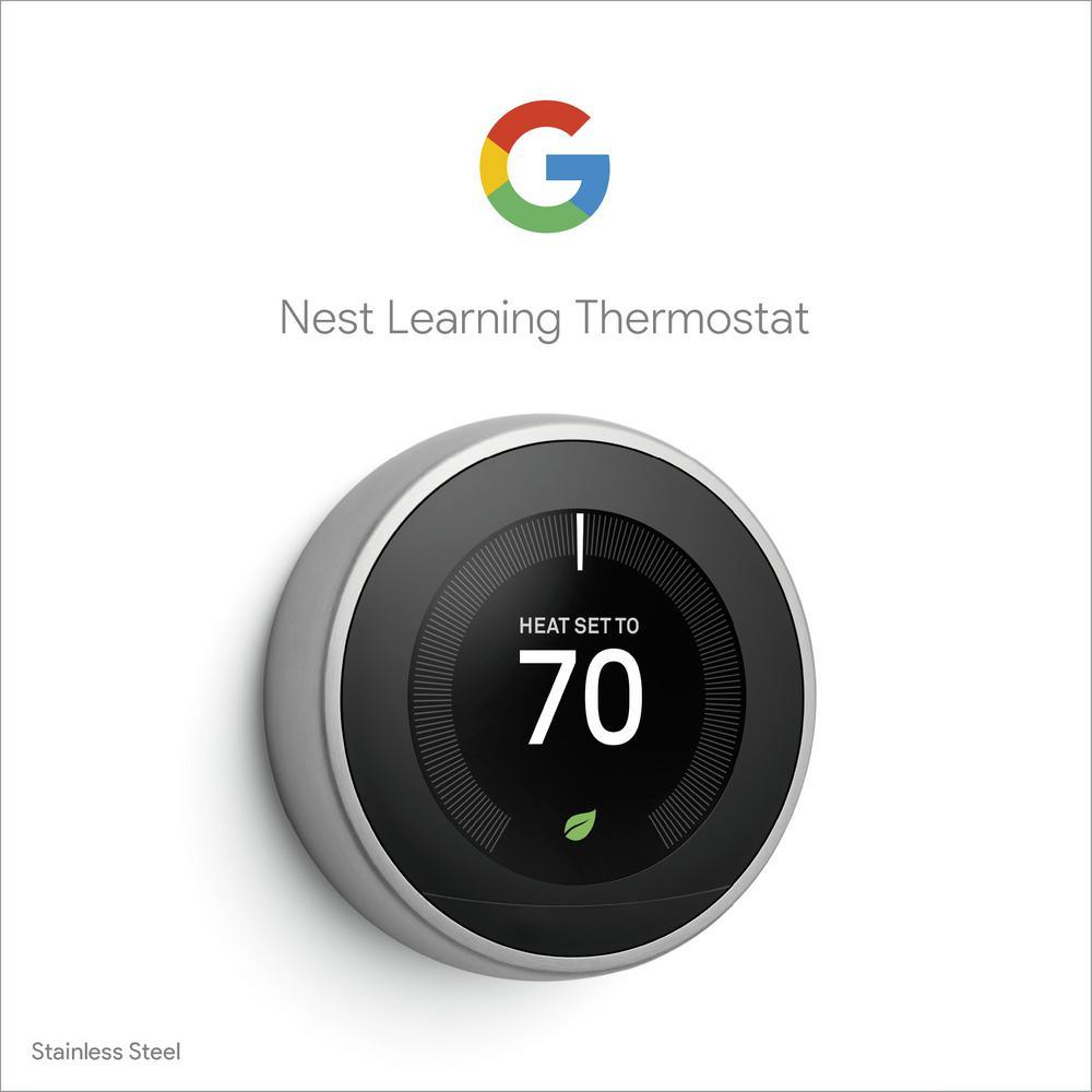 Nest Learning Thermostat 3rd Gen in Stainless Steel - Super Arbor