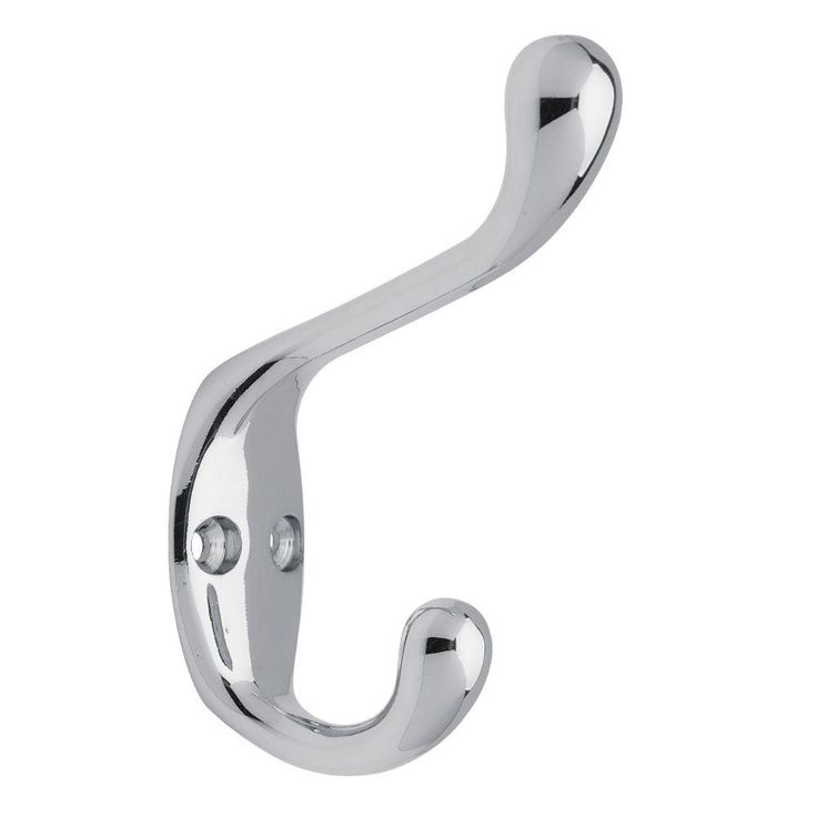 3-1/2 in. Satin Nickel Heavy Duty Coat Hook (3-Pack)