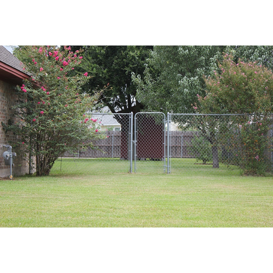 5-ft H x 3-1/2-ft W Galvanized Steel Walk-thru Chain Link Fence Gate with Mesh Size 2.375-in
