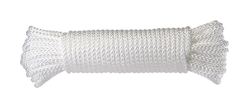 Ace 1/4 in. Diameter x 50 ft. White Diamond-Braided Polypropylene Rope
