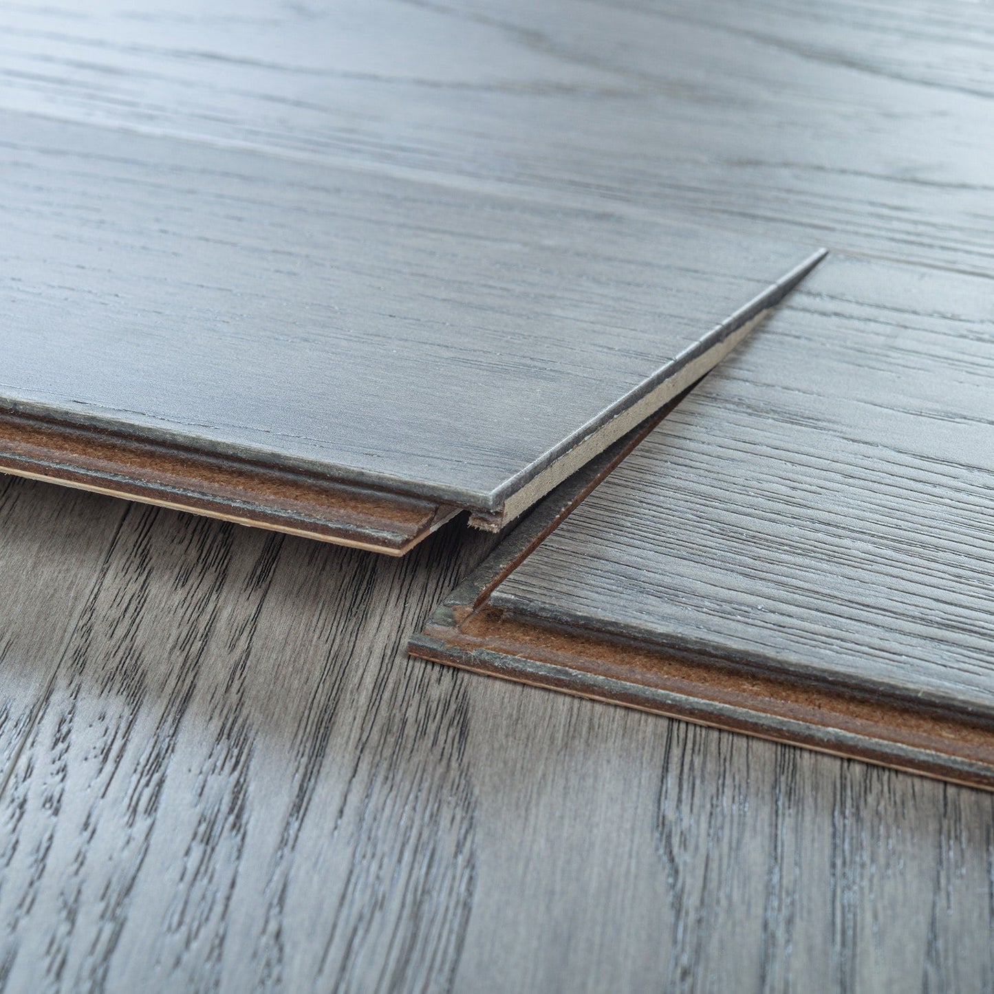 allen + roth Hickory Silverthorn hardwood flooring — installed room view