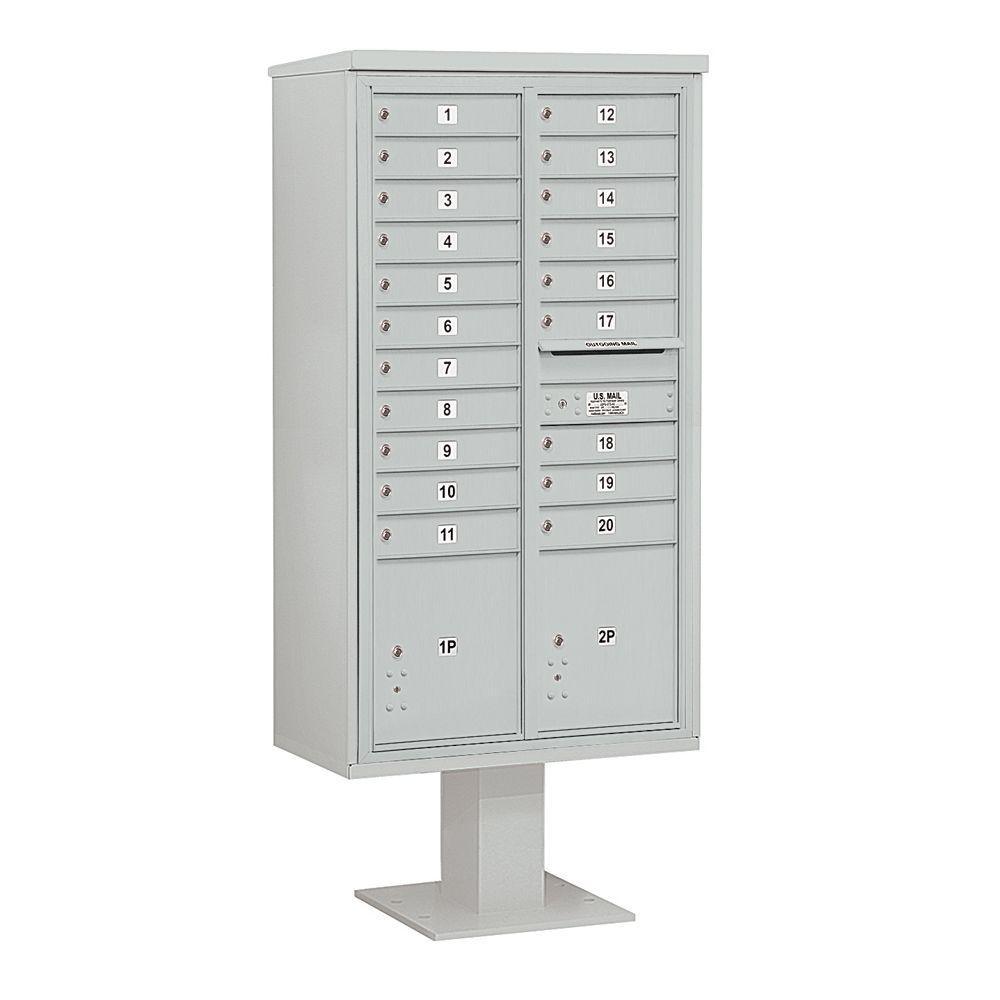 3400 Series Black Mount 4C Pedestal Mailbox with 20 MB1 Doors/2 PL - Super Arbor