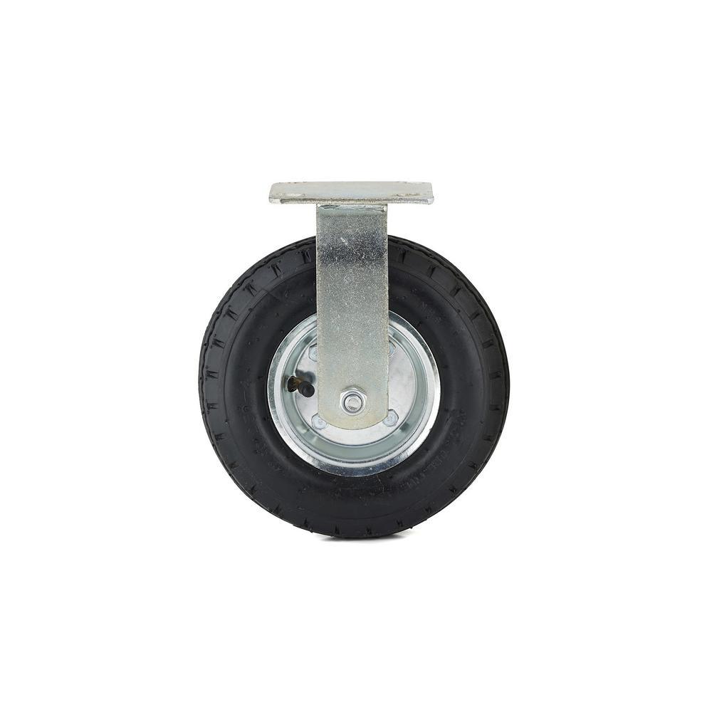 8 in. black Fixed plate Caster, 176.4 lb. Load Rating - Super Arbor