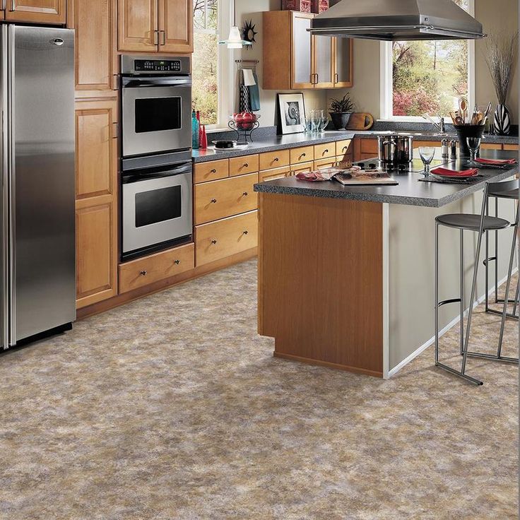 Congoleum AirStep Plus Satin Cloud 12-ft W Cut-to-Length Blush Stone Look Low-Gloss Finish Sheet Vinyl