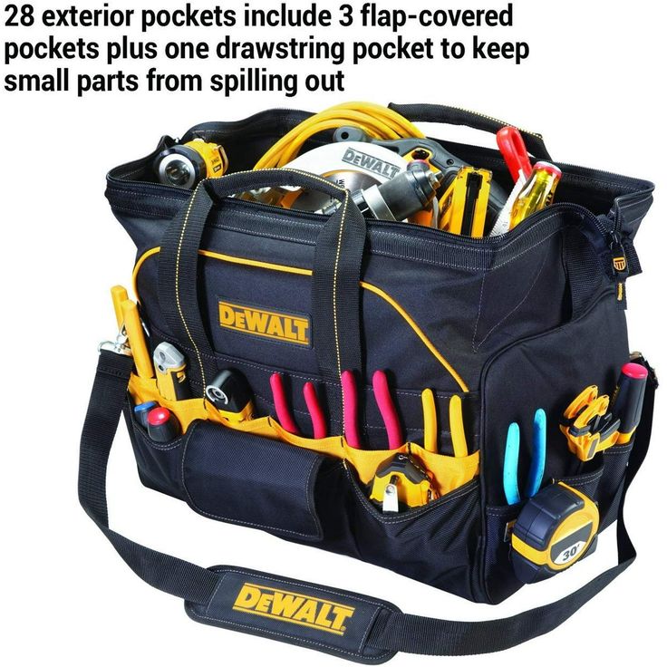 18 in. 28-Pocket Pro Contractor's Closed-Top Tool Bag