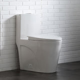 Buxton 1-Piece 1.6 GPF/1.1 GPF Dual Flush Elongated Toilet in White - Super Arbor