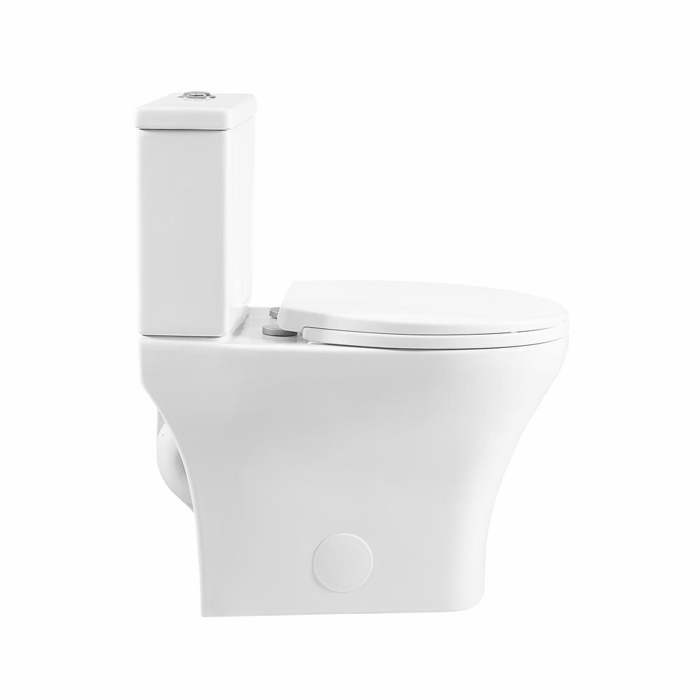 Sublime II 2-piece 0.8/1.28 GPF Dual Flush Round Toilet in Glossy White, Seat Included - Super Arbor