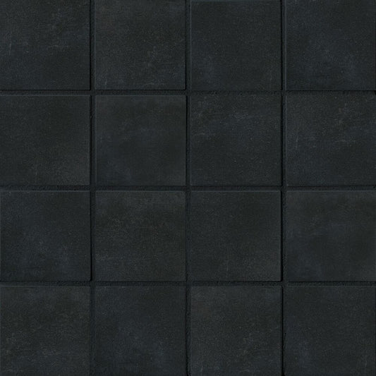 PIXL By Crossville Solenza Nero 3-in x 3-in Matte Porcelain Cement look Mosaic Floor and Wall Tile product image