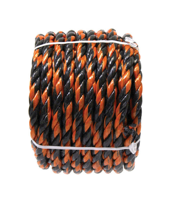 Ace 1/2 in. x 50 ft Black/Orange Twisted Polypropylene Truck Rope