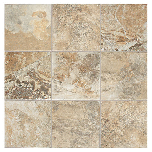 American Olean Kendal Slate 44-Pack Easdale Neutral 6-in x 6-in Glazed Porcelain Stone Look Floor and Wall Tile - Super Arbor