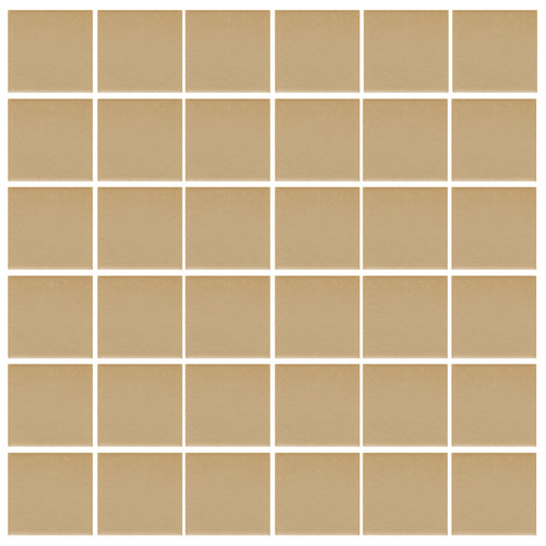 American Olean Unglazed Porcelain Mosaics 12-Pack Vanilla Cream 12-in x 24-in Unglazed Porcelain Uniform Squares Mosaic Floor and Wall Tile - Super Arbor