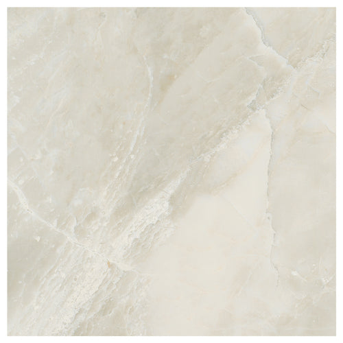 American Olean Mirasol 4-Pack Crema Laila 24-in x 24-in Glazed Porcelain Marble Look Tile - Super Arbor