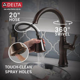 Delta Cassidy Touch2O Venetian Bronze 1-Handle Deck-Mount Pull-Down Touch Kitchen Faucet