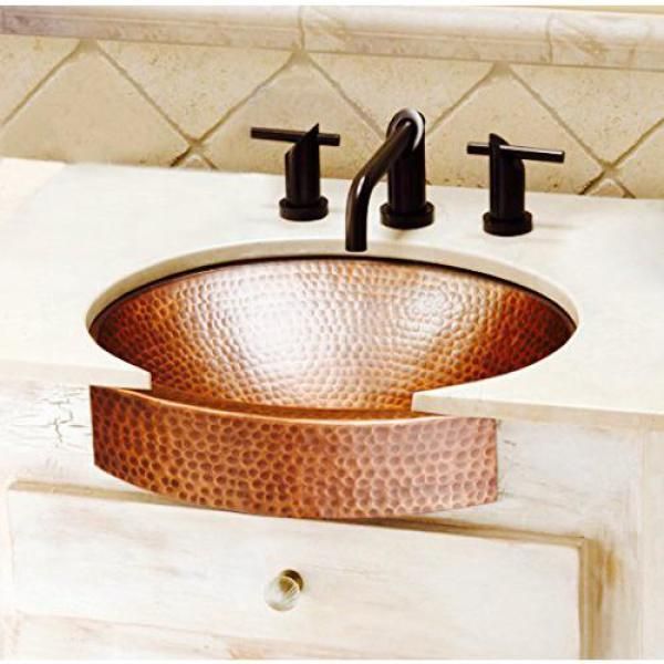 Monarch Abode 17 in. Hand Hammered Skirted Vessel Bathroom Sink in Pure Copper