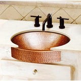 Monarch Abode 17 in. Hand Hammered Skirted Vessel Bathroom Sink in Pure Copper