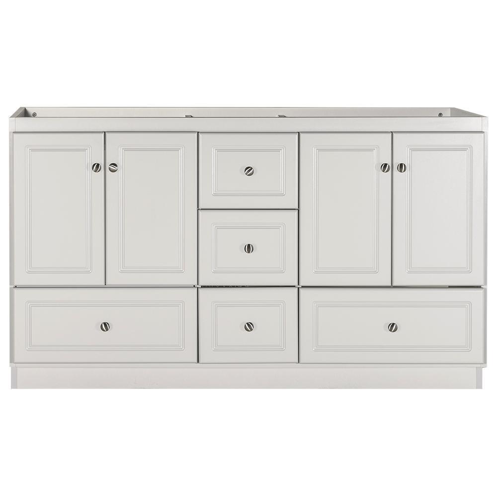 Ultraline 60 in. W x 21 in. D x 34.5 in. H Vanity for Double Basins Cabinet Only in Natural Alder - Super Arbor