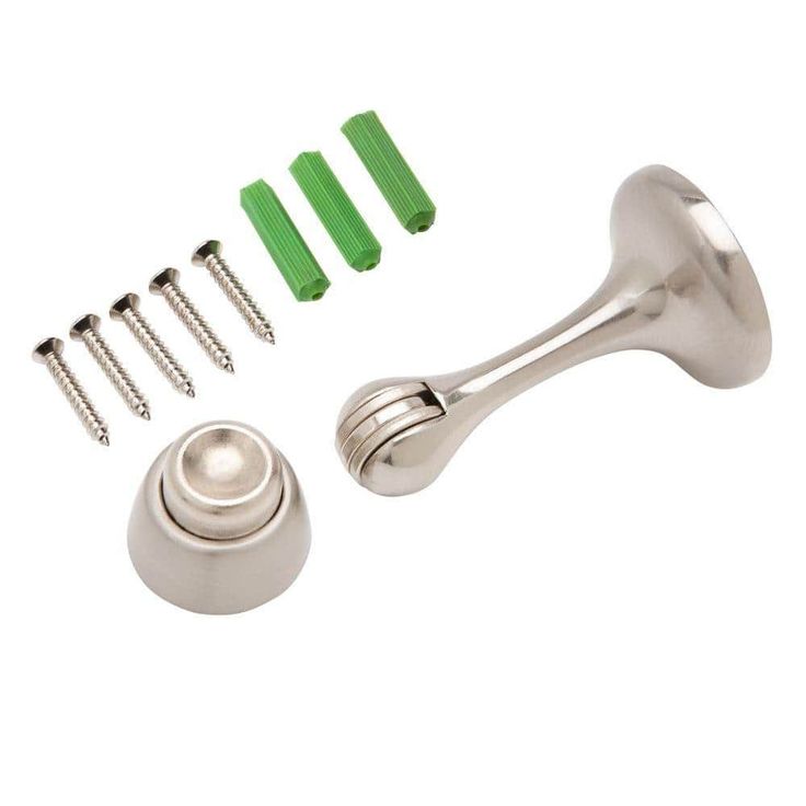 3 in. Satin Nickel Magnetic Doorstop with Catch