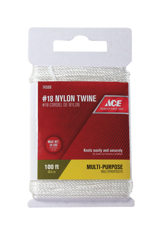 Ace 100 ft. White Twisted Nylon Twine #18