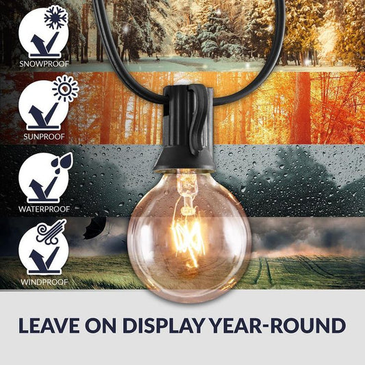 50 ft. Indoor/Outdoor Weatherproof Party String Lights with 50 Sockets Light Bulbs Included