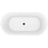 67 in. Fiberglass Double Ended Flatbottom Non-Whirlpool Bathtub In Glossy White - Super Arbor