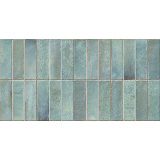 Giorbello Artis Teal 12-in x 24-in Glazed Porcelain Handcrafted look Wall Tile product image