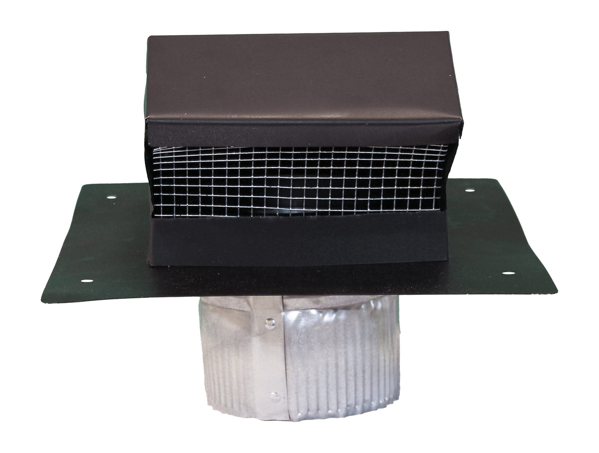 Air Vent 4-in x 10.5-in Galvanized Steel Roof Cap Vent and Pipe Flashing, Black