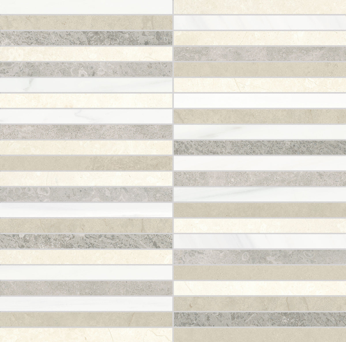 Satori Utopio Stacked Dune 12-in x 12-in Honed Natural stone Mixed Linear Mosaic Wall Tile product image