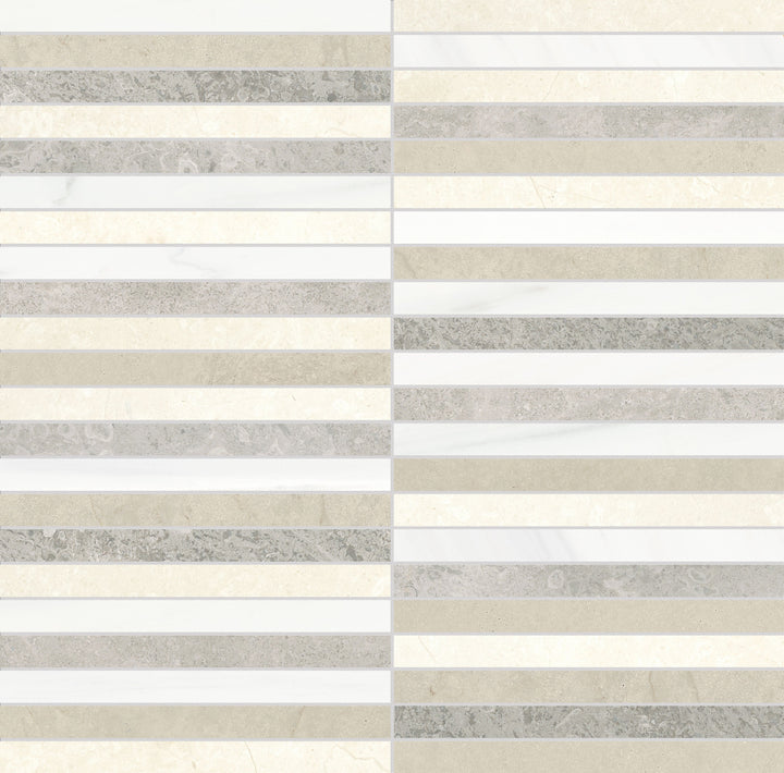 Satori Utopio Stacked Dune 12-in x 12-in Honed Natural stone Mixed Linear Mosaic Wall Tile product image