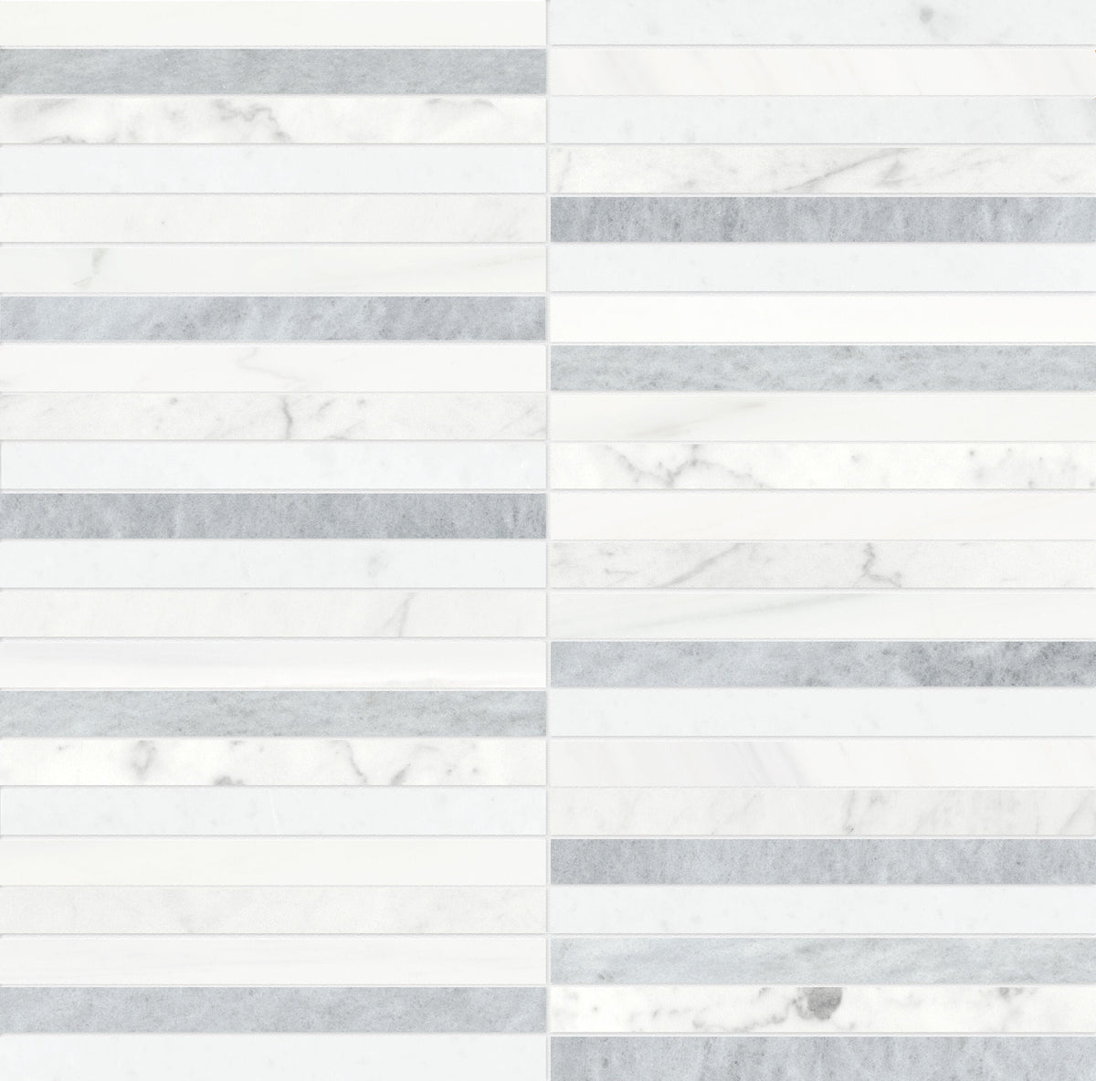 Satori Utopio Stacked Polar 12-in x 12-in Honed Natural stone Mixed Linear Mosaic Wall Tile product image