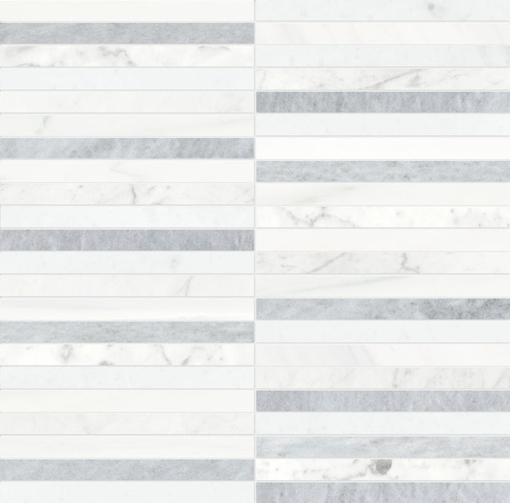 Satori Utopio Stacked Polar 12-in x 12-in Honed Natural stone Mixed Linear Mosaic Wall Tile product image