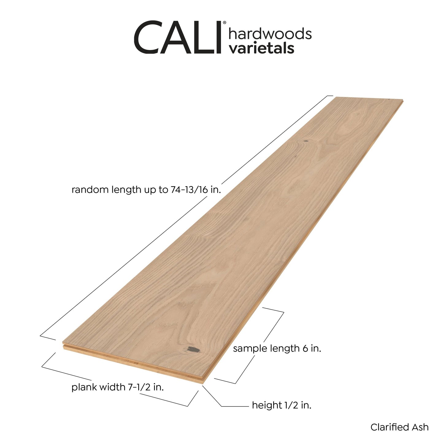 CALI Ash Clarified Ash hardwood flooring — detail view